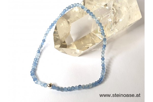 Armband Aquamarin facettiert Ø 2,5 mm